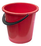 Відро пластикове 10 літрів із кришкою червоне Ø 30 см h=30 см (Юніпласт), фото 2