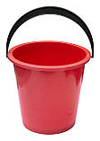 Відро пластикове 10 літрів із кришкою червоне Ø 30 см h=30 см (Юніпласт), фото 3