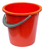 Відро пластикове 10 літрів із кришкою помаранчеве Ø 30 см h=30 см (Юніпласт), фото 2