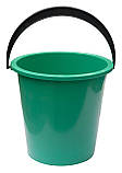 Відро пластикове 10 літрів зелене Ø 30 см h=27 см (Юніпласт), фото 2