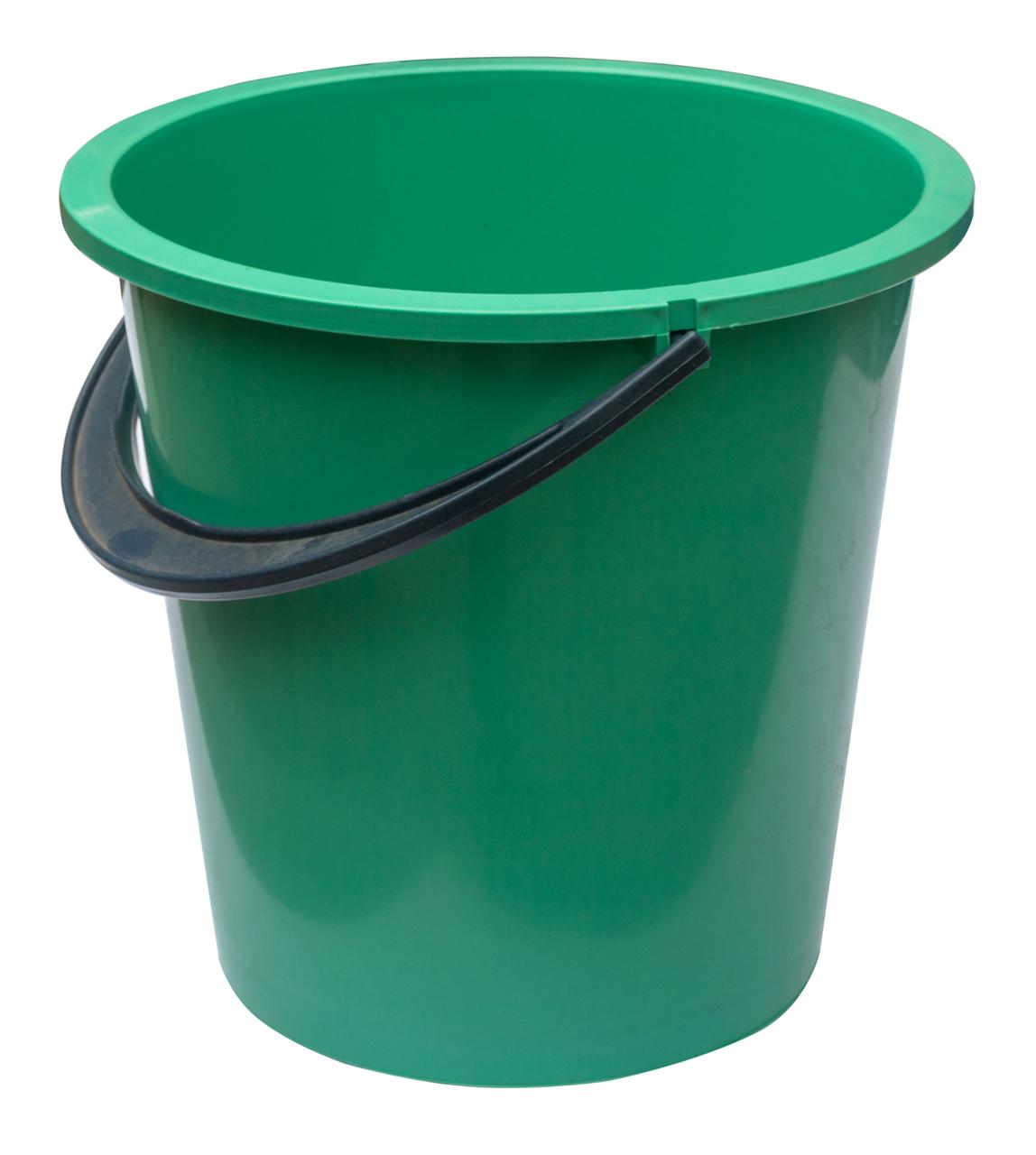 Відро пластикове 11.5 літрів зелене Ø 30 см h=27 см (Юніпласт), фото 1