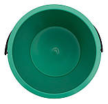 Відро пластикове 10 літрів зелене Ø 30 см h=27 см (Юніпласт), фото 3