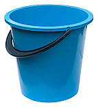 Відро пластикове 10 літрів із кришкою синє Ø 30 см h=30 см (Юніпласт), фото 2