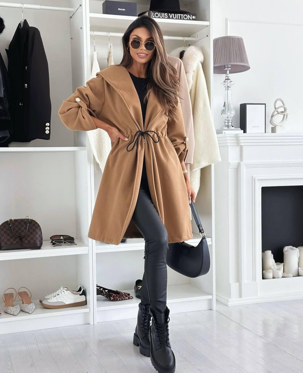 Кардиган жіночий з кашеміру Модель: 1555-5700 Колір: чорний, молоко, пісок, фото 1