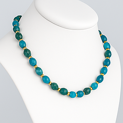 Апатит овал-фасет Ø6×8 намисто, 0640ОА