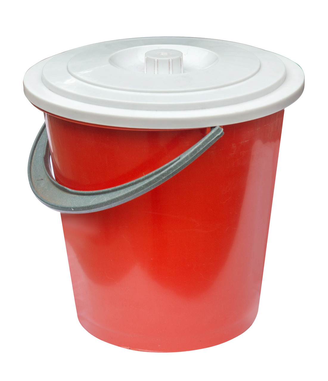 Відро пластикове 10 літрів із кришкою помаранчеве Ø 30 см h=30 см (Юніпласт), фото 1