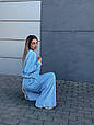 Костюм жіночий спортивний велюровий Модель: 1555-5922 Колір: сірий, молоко, чорний, блакитний, фото 6