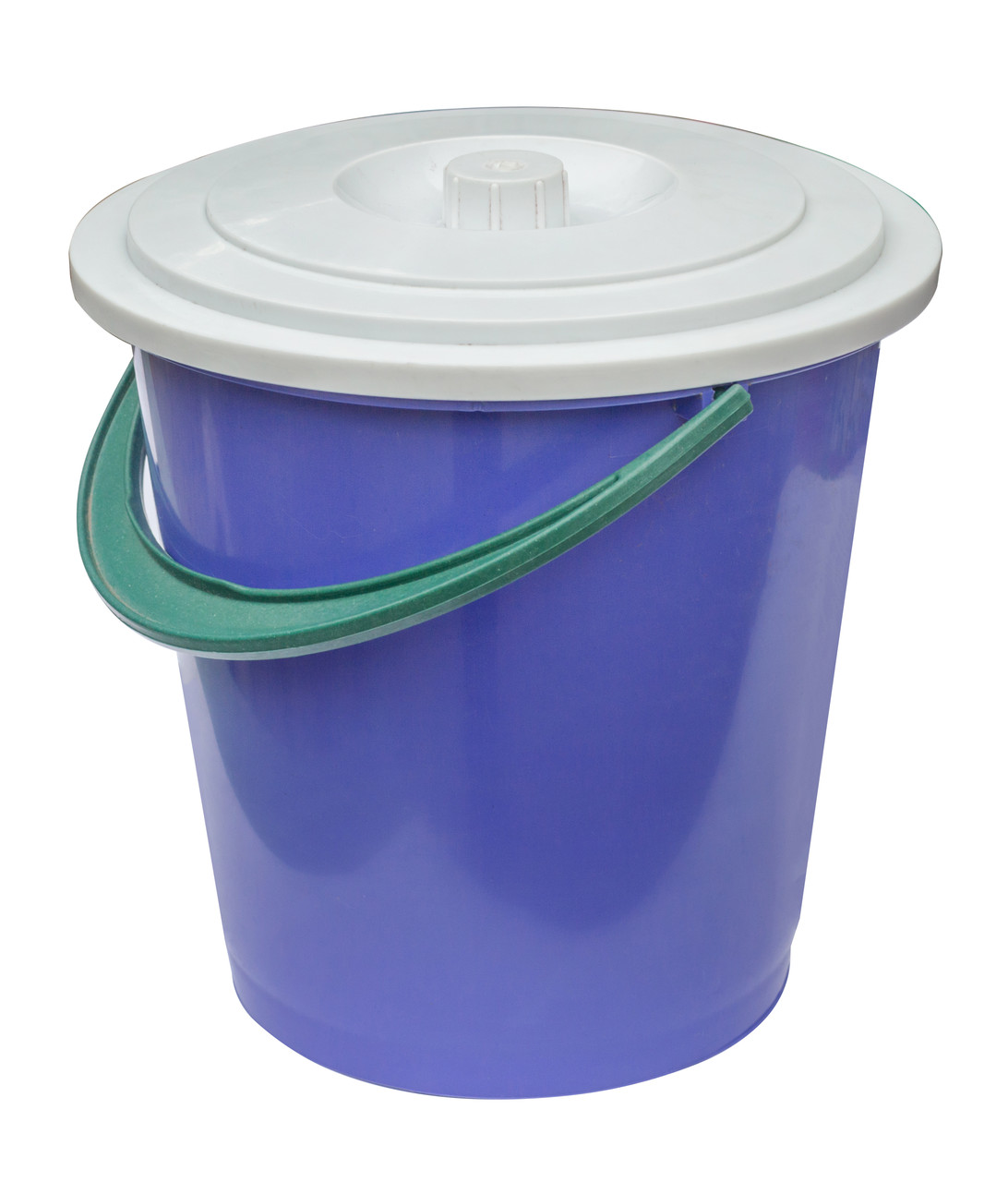 Відро пластикове 10 літрів з фіолетовою кришкою Ø 30 см h=30 см (Юніпласт), фото 1