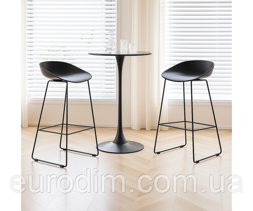 Стіл Тюльпан Н високий барний чорний д. 60 см, фото 3