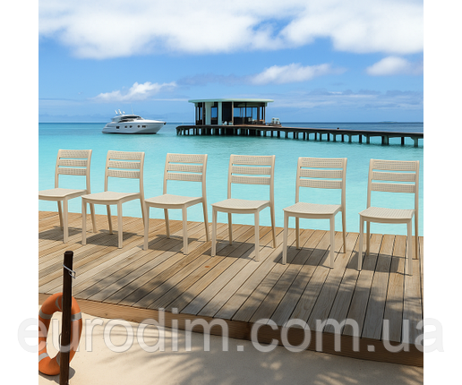 Стілець Зара пластиковий капучино, фото 3