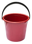 Відро пластикове 5 літрів червоне Ø 23.5 см h=20 см (Юніпласт), фото 2