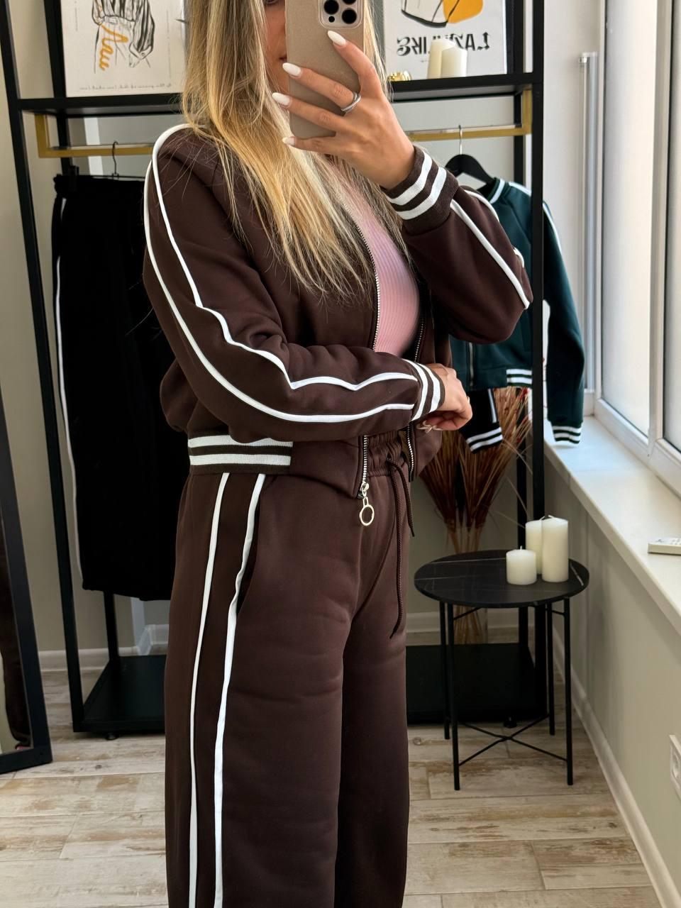 Спортивний костюм жіночий Модель: 1555-5924 Колір: чорний, зелений, шоколад, фото 1