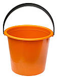 Відро пластикове 5 літрів помаранчеве Ø 23.5 см h=20 см (Юніпласт), фото 2