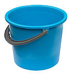 Відро пластикове 8 літрів з кришкою блакитне Ø 27 см h=24 см (Юніпласт), фото 2