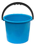 Відро пластикове 8 літрів з кришкою блакитне Ø 27 см h=24 см (Юніпласт), фото 3
