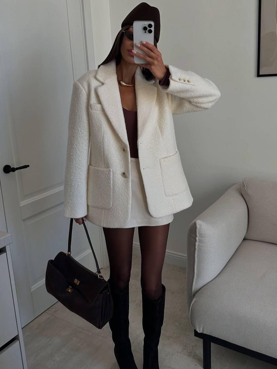 Піджак жіночий на підкладці Модель: 1555-5953 Колір: молоко, фото 1