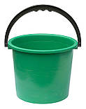 Відро пластикове 8 літрів з кришкою зелене Ø 27 см h=24 см (Юніпласт), фото 3