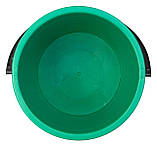 Відро пластикове 8 літрів з кришкою зелене Ø 27 см h=24 см (Юніпласт), фото 4