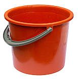 Відро пластикове 8 літрів з кришкою помаранчеве Ø 27 см h=24 см (Юніпласт), фото 2