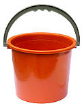 Відро пластикове 8 літрів з кришкою помаранчеве Ø 27 см h=24 см (Юніпласт), фото 3