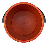 Відро пластикове 8 літрів з кришкою помаранчеве Ø 27 см h=24 см (Юніпласт), фото 4