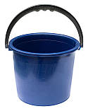 Відро пластикове 8 літрів із кришкою синє Ø 27 см h=24 см (Юніпласт), фото 3