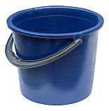 Відро пластикове 8 літрів із кришкою синє Ø 27 см h=24 см (Юніпласт), фото 2