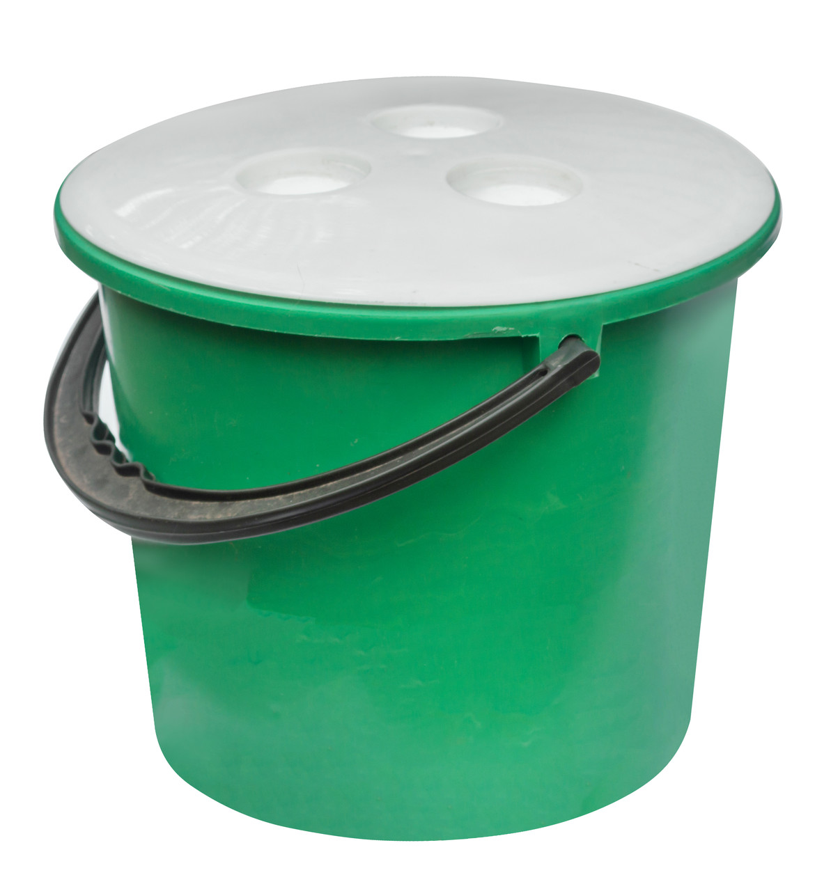 Відро пластикове 8 літрів з кришкою зелене Ø 27 см h=24 см (Юніпласт), фото 1