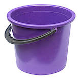 Відро пластикове 8 літрів з фіолетовою кришкою Ø 27 см h=24 см (Юніпласт), фото 2