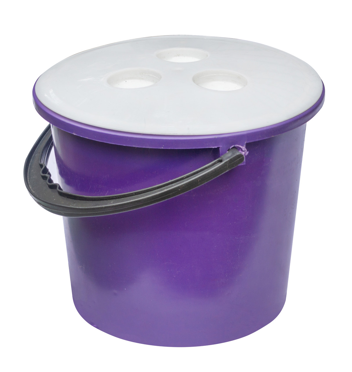 Відро пластикове 8 літрів з фіолетовою кришкою Ø 27 см h=24 см (Юніпласт), фото 1