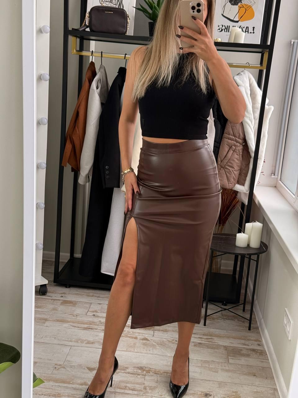 Спідниця жіноча Модель: 1555-5699 Колір: чорний, шоколад, марсала, фото 1