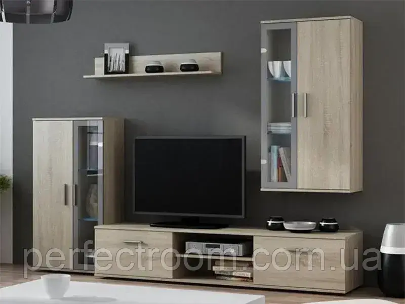 Стінка у вітальню Dora Cama дуб сонома/сірий