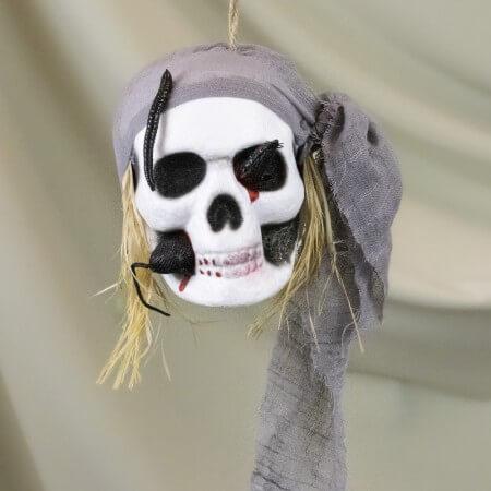Декор СІРИЙ підвісний череп Пірат, фото 1