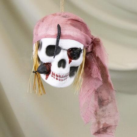 Декор ПОПІЛ ТРОЯНДИ підвісний череп Пірат, фото 1