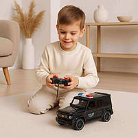 Машинка на радіокеруванні Поліція LM258-201 чорна — позашляховик 1:14 з підсвічуванням, акумулятором 3.7V, пульт 27 MHz, фото 6