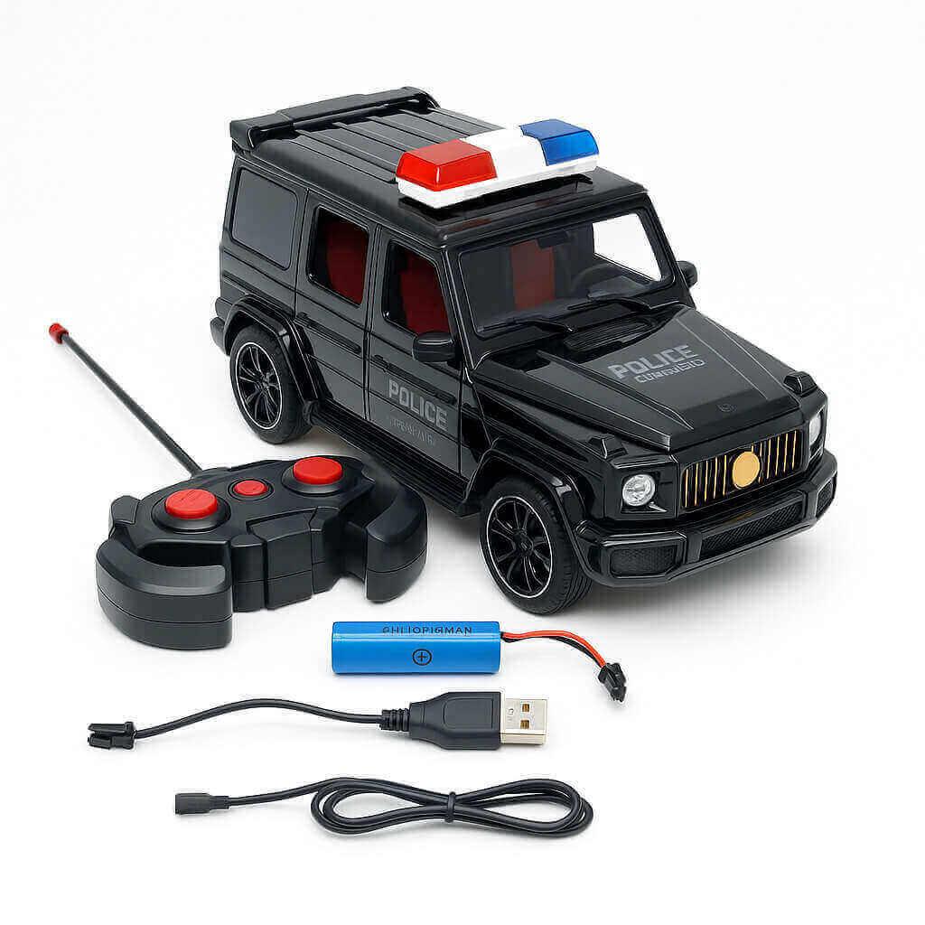 Машинка на радіокеруванні Поліція LM258-201 чорна — позашляховик 1:14 з підсвічуванням, акумулятором 3.7V, пульт 27 MHz, фото 1