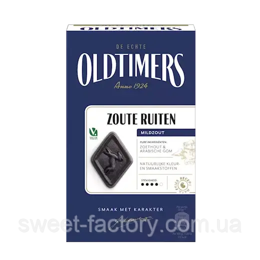 Лакричні цукерки Oldtimers Zoute Ruiten 185g, фото 1