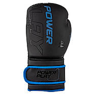Боксерські рукавиці PowerPlay 3024 Ultra Mat Чорно-Темно сині 10 унцій, фото 2