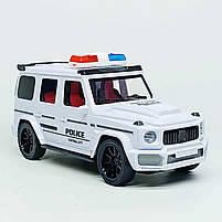 Машинка на радіокеруванні Поліція LM258-201 біла — позашляховик 1:14 з підсвічуванням, акумулятором 3.7V, пульт 27 MHz, фото 3