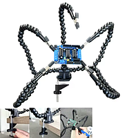 Настільний затискач для паяння третя рука SN5BK з 5 крокодилами на гнучких ніжках тримач плат
