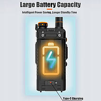 Рація Baofeng UV-K5 Plus потужна 10 Вт, заряджання USB type-c, фото 5