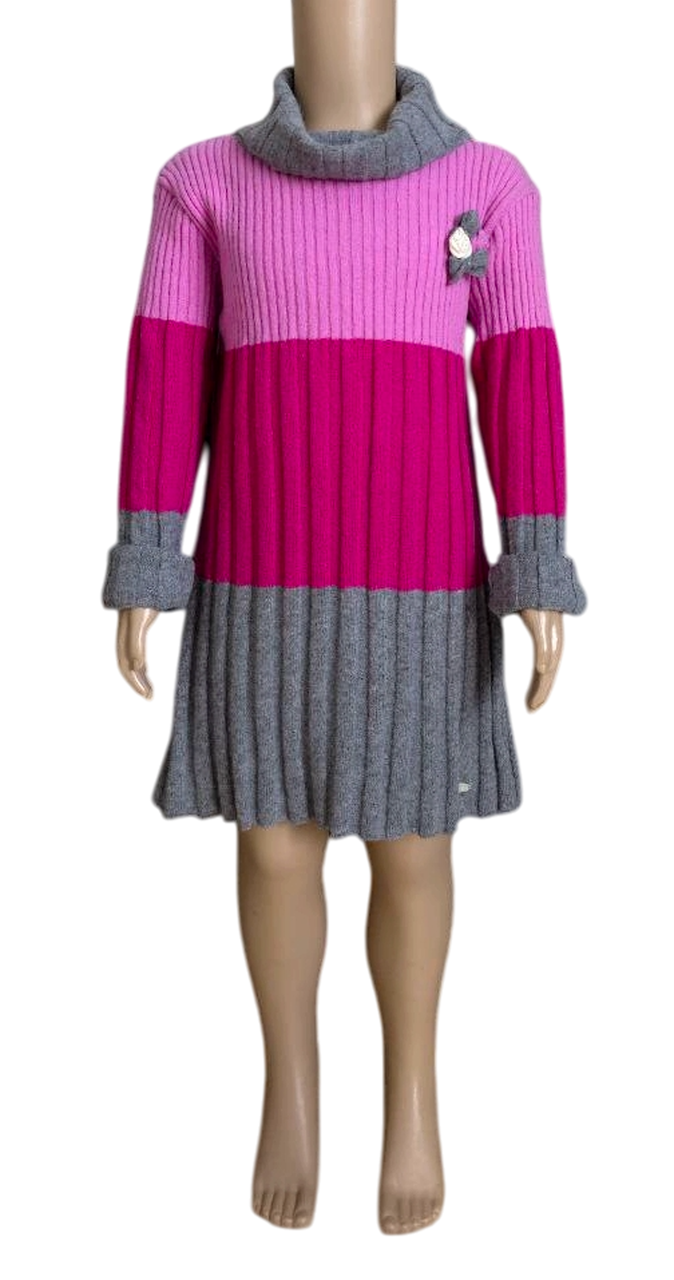 Сукня з довгим рукавом для дівчинки Dr.Kid 402-440 рожевий з сірим 116