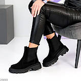 Жіночі зимові коричневі черевики, жіночі шкіряні челсі, жіночі зимові черевики натуральна шкіра, чорні жіночі черевики зимові, фото 9