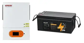 Комплект резервного живлення Sorotec REVO VM II PRO 3.2kW/24V з АКБ LiFePO4 25.6V/100Ah 2560Wh
