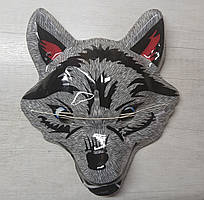 Карнавальна дитяча маска Сірого вовка пластик