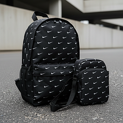 Чоловічий спортивний рюкзак Nike Air чорний, чоловіча сумка месенджер Найк у подарунок