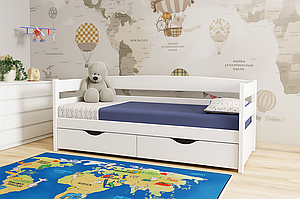 Ліжко односпальне з ящиками Лева 90 - 200 см (біле)