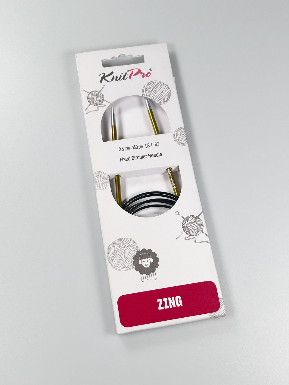 Кругові спиці 150 см Knit Pro Zing - 3.5 мм, фото 1