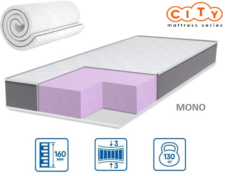 Матрац City Mono 16см 150*200 (Вакумне скручування!), фото 1