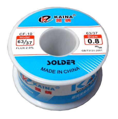 Припій KAINA CF-10 63/37 флюс 2% діаметр 0.8мм 100гр., фото 1